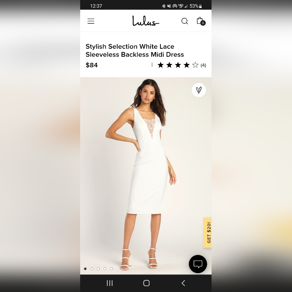 NWT Lulu's white dress